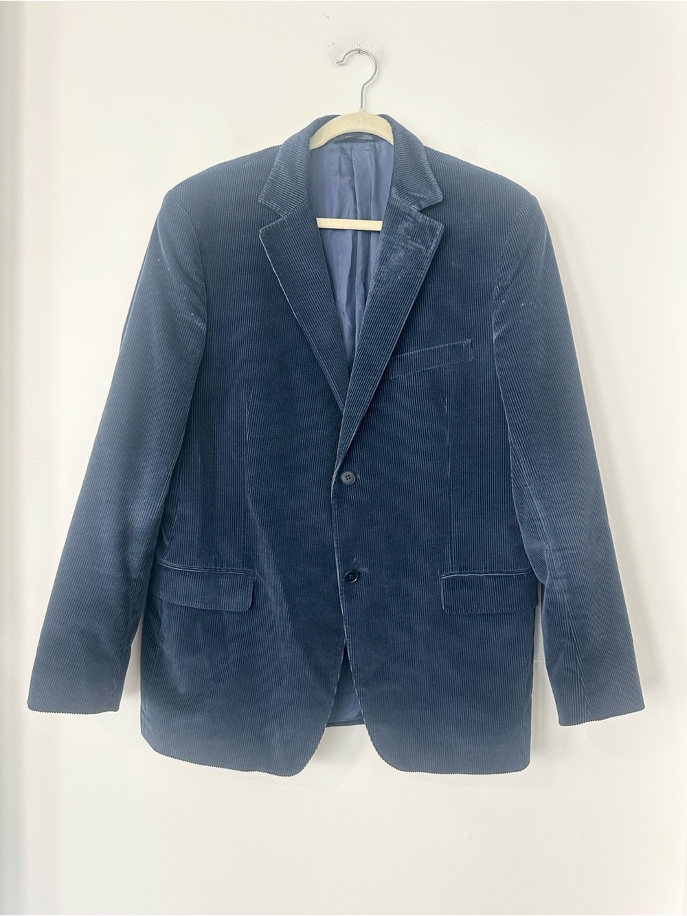 ZEGNA Navy Blue Corduroy Blazer 52R